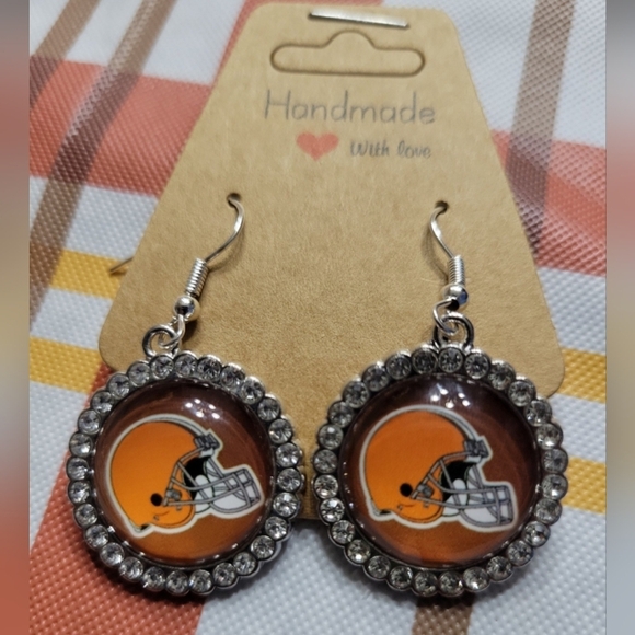 Cleveland Browns Earrings Hypoallergenic Football Sports Team - Picture 1 of 1